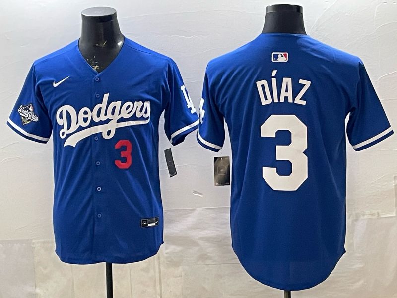 Men 2026 Los Angeles Dodgers #3 Diaz Blue Game Nike MLB Jersey style 006->los angeles dodgers->MLB Jersey